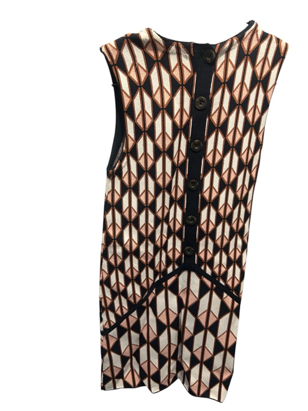 RACHEL Rachel Roy Geometric Knit Dress in Black, Cream & Brown - Picture 2 of 4